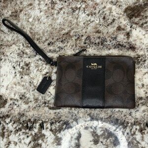 Coach Dark Brown and Black Wristlet